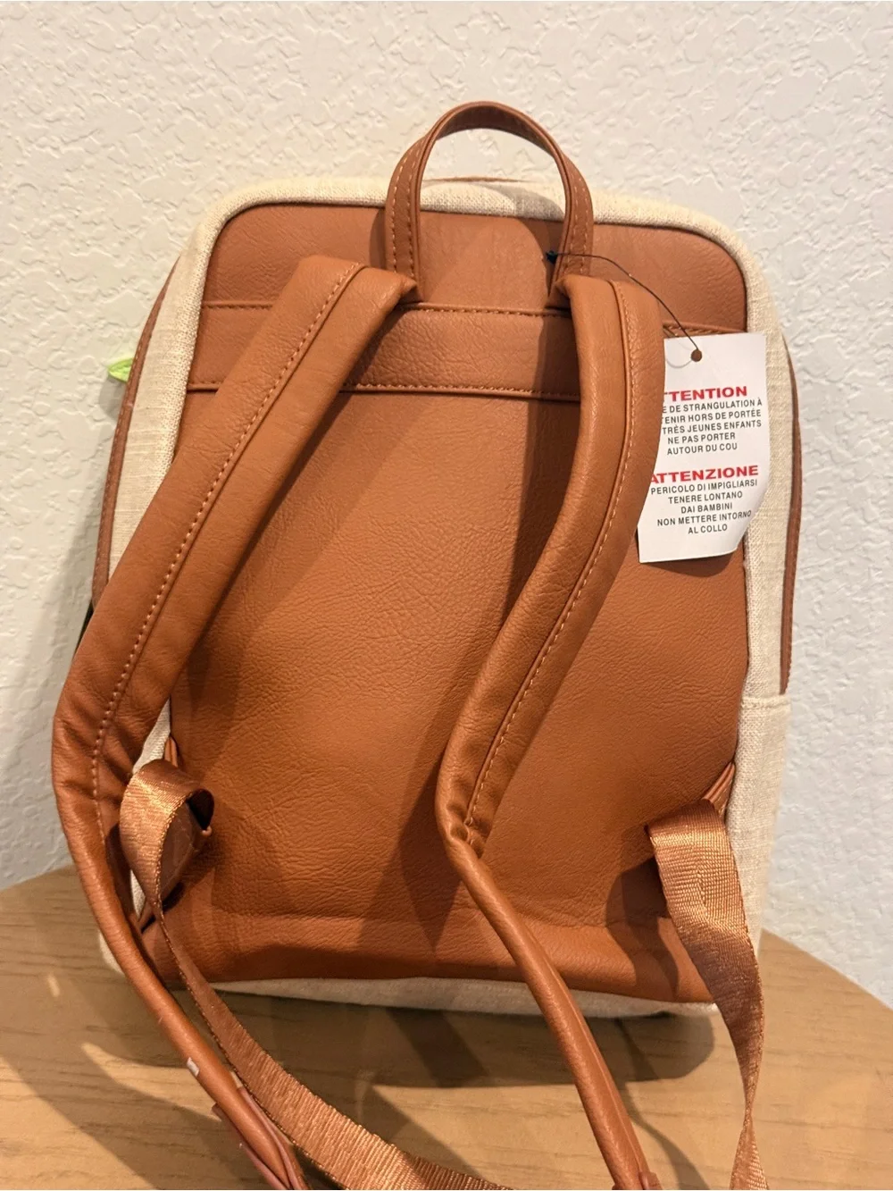 Star Wars The Child (Grogu) Beige Canvas Backpack with‎ Green Accent